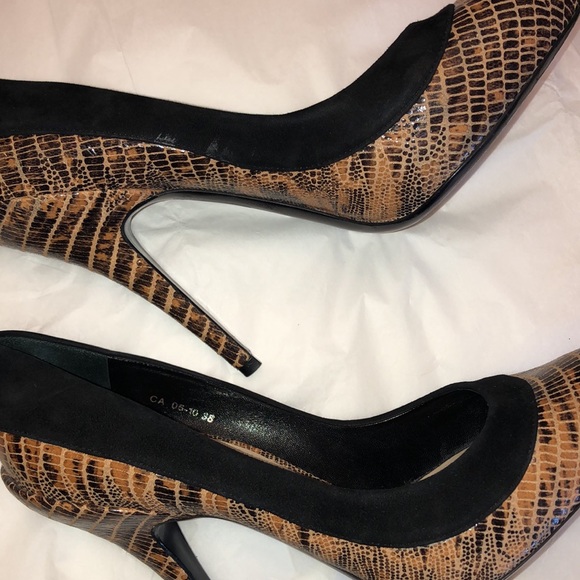Christian Dior Animal Print Stiletto Heels with Suede Trim, Size 38/8. - Picture 15 of 16